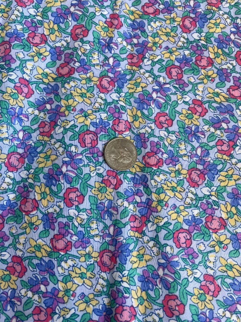 62 x 39” Vintage Floral Retro Print Cotton Fabric Quilting Crafts